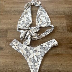 Stone Fox Swim Black and White Bikini